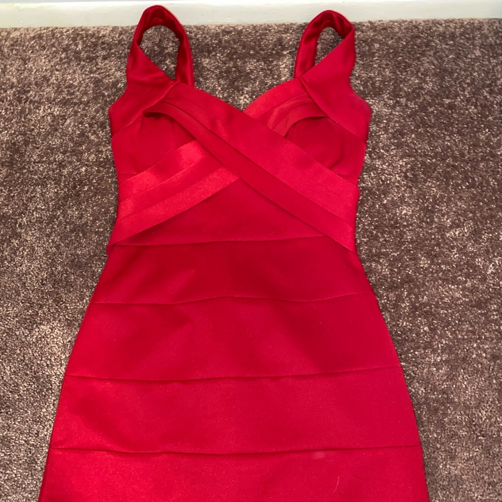 Red mini dress